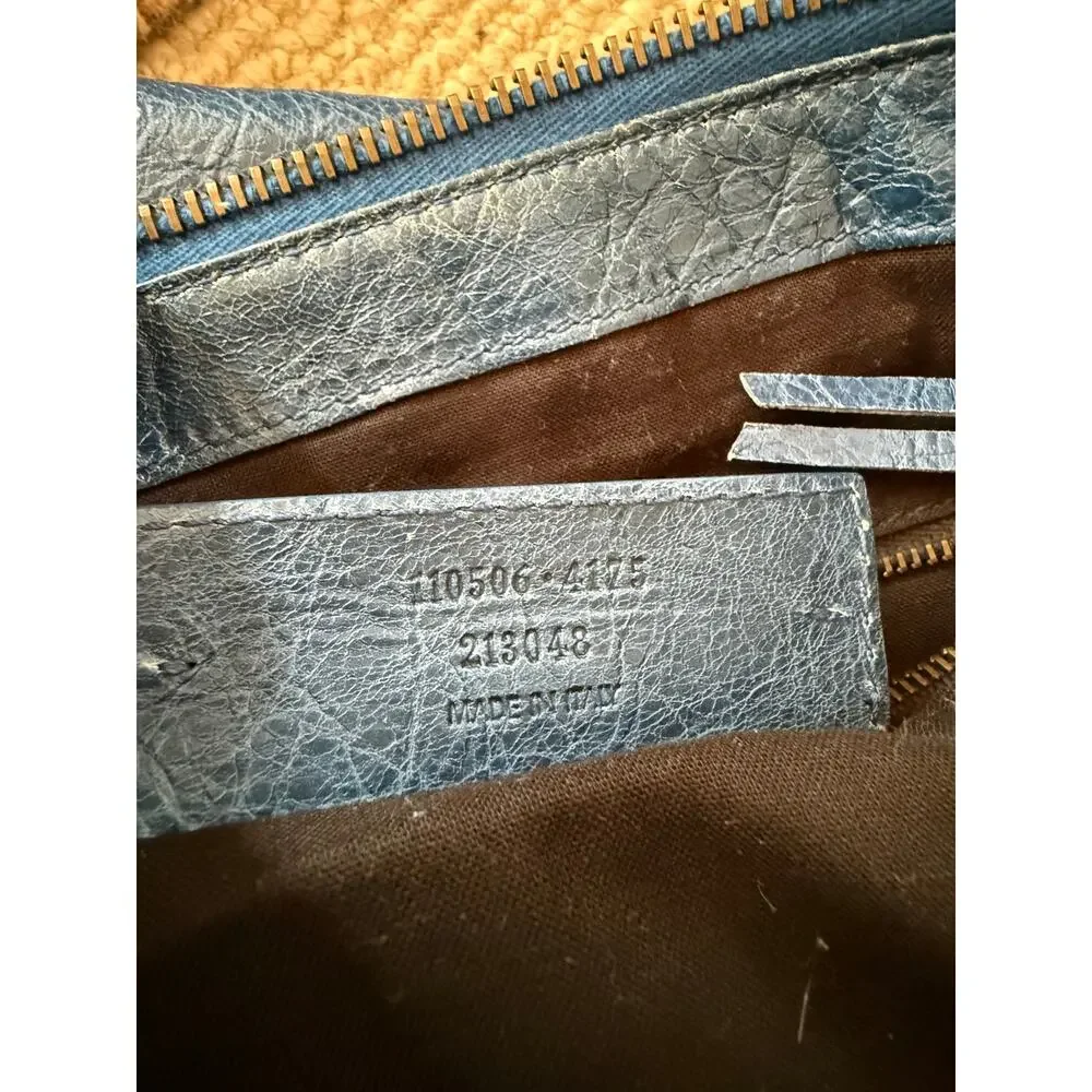 BALENCIAGA Vintage Weekender XL City Bag Blue Moto